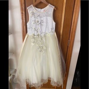 Pink Butterfly Light Yellow Dress